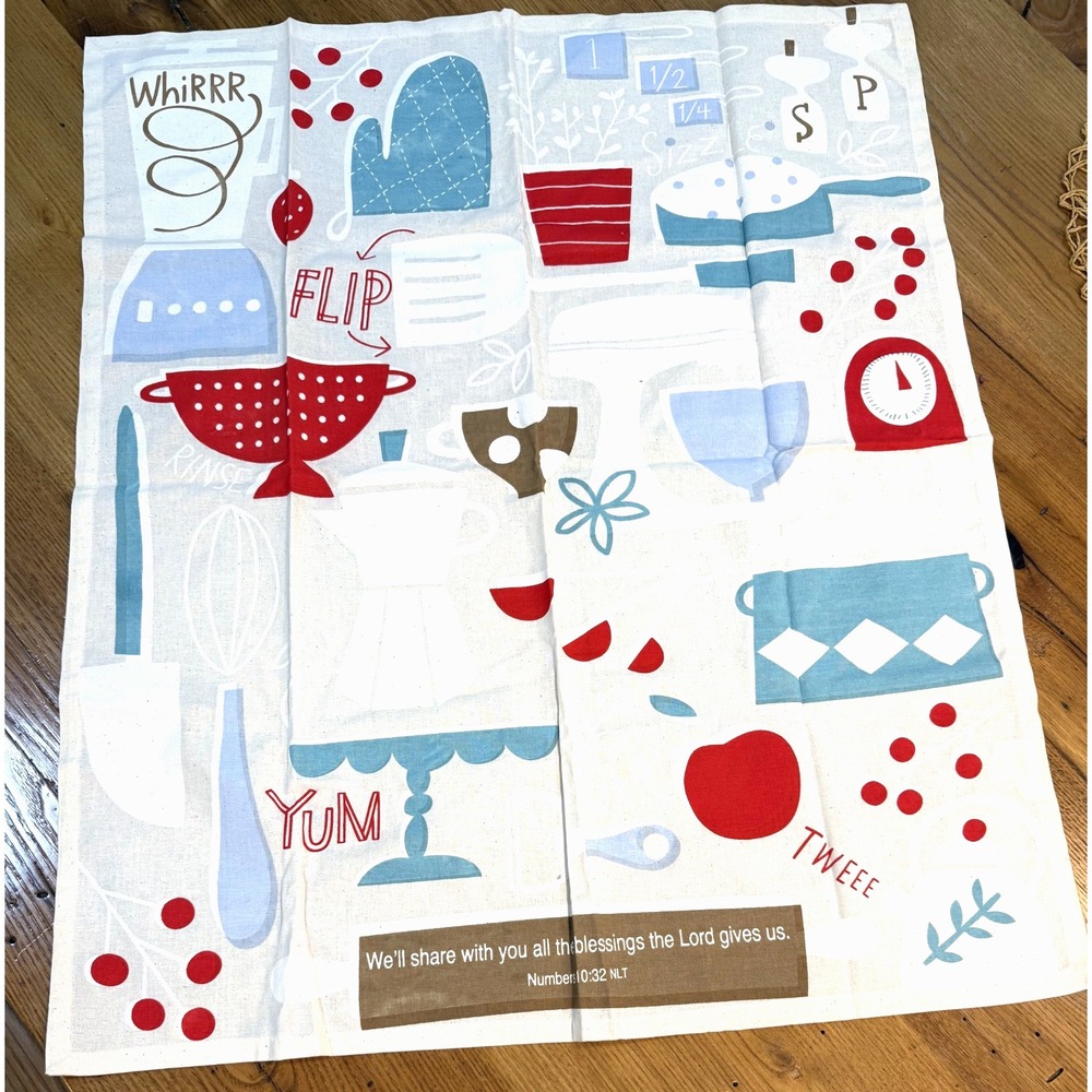 Mary & Martha 78697 Tea Towel Numbers 10:32 NWT Retired 2016 Christian Kitchen